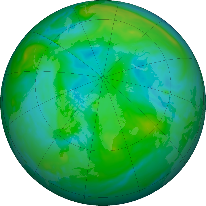 Arctic ozone map for 21 August 2022